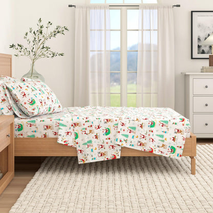 4-Piece Turkish Cotton Christmas Flannel Sheet - Christmas Sheets