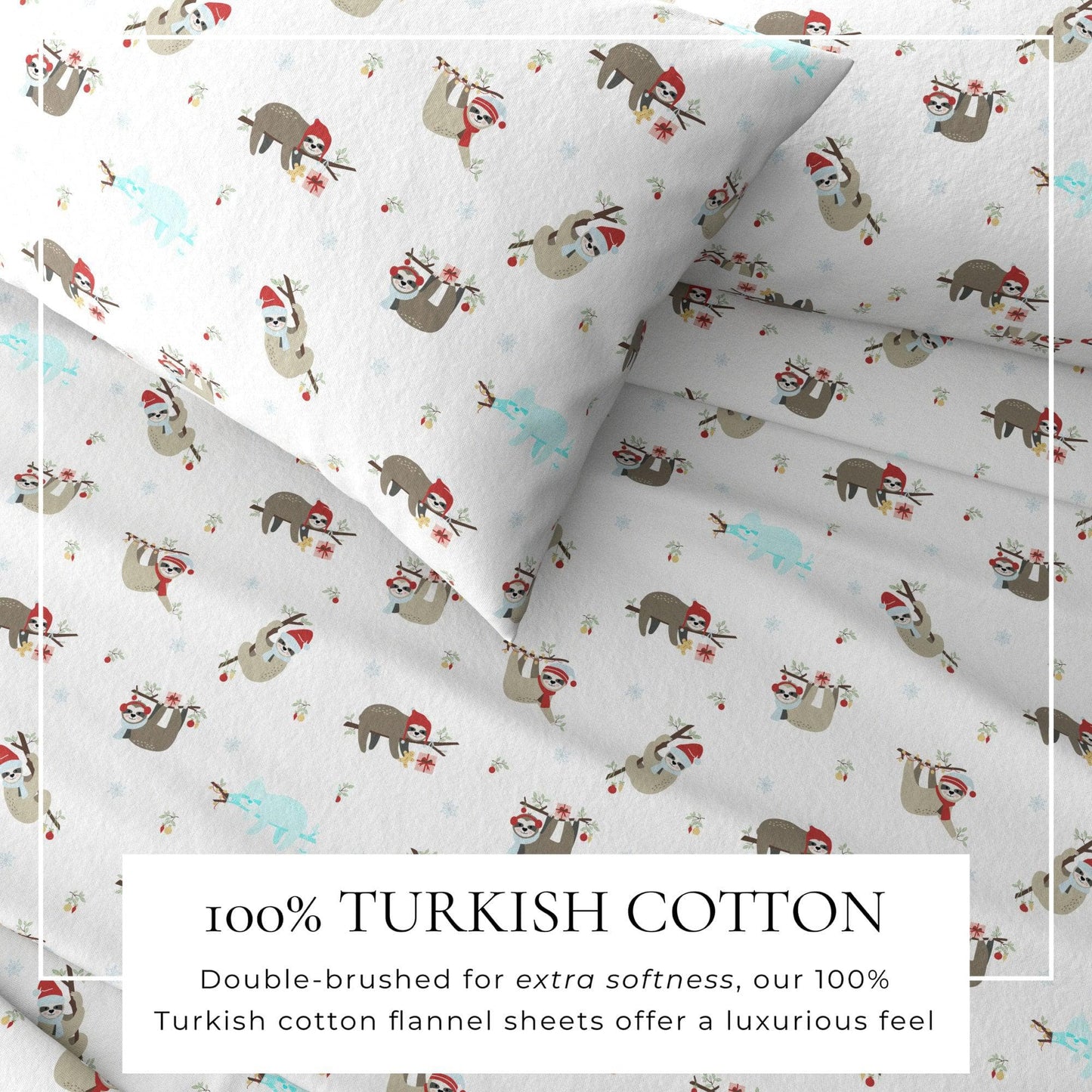 4-Piece Turkish Cotton Christmas Flannel Sheet - Christmas Sheets