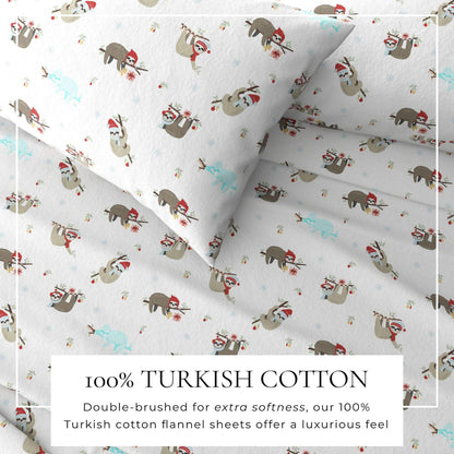 4-Piece Turkish Cotton Christmas Flannel Sheet - Christmas Sheets
