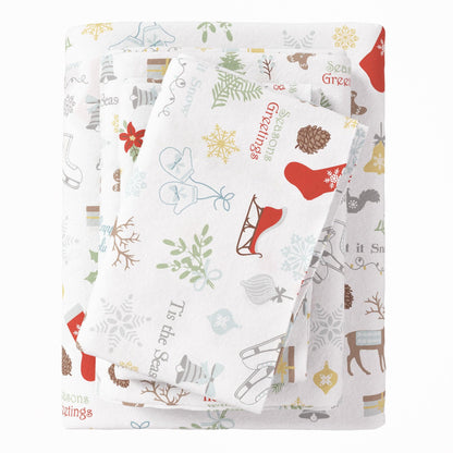 4-Piece Turkish Cotton Flannel Sheet - Fall & Christmas Sheets