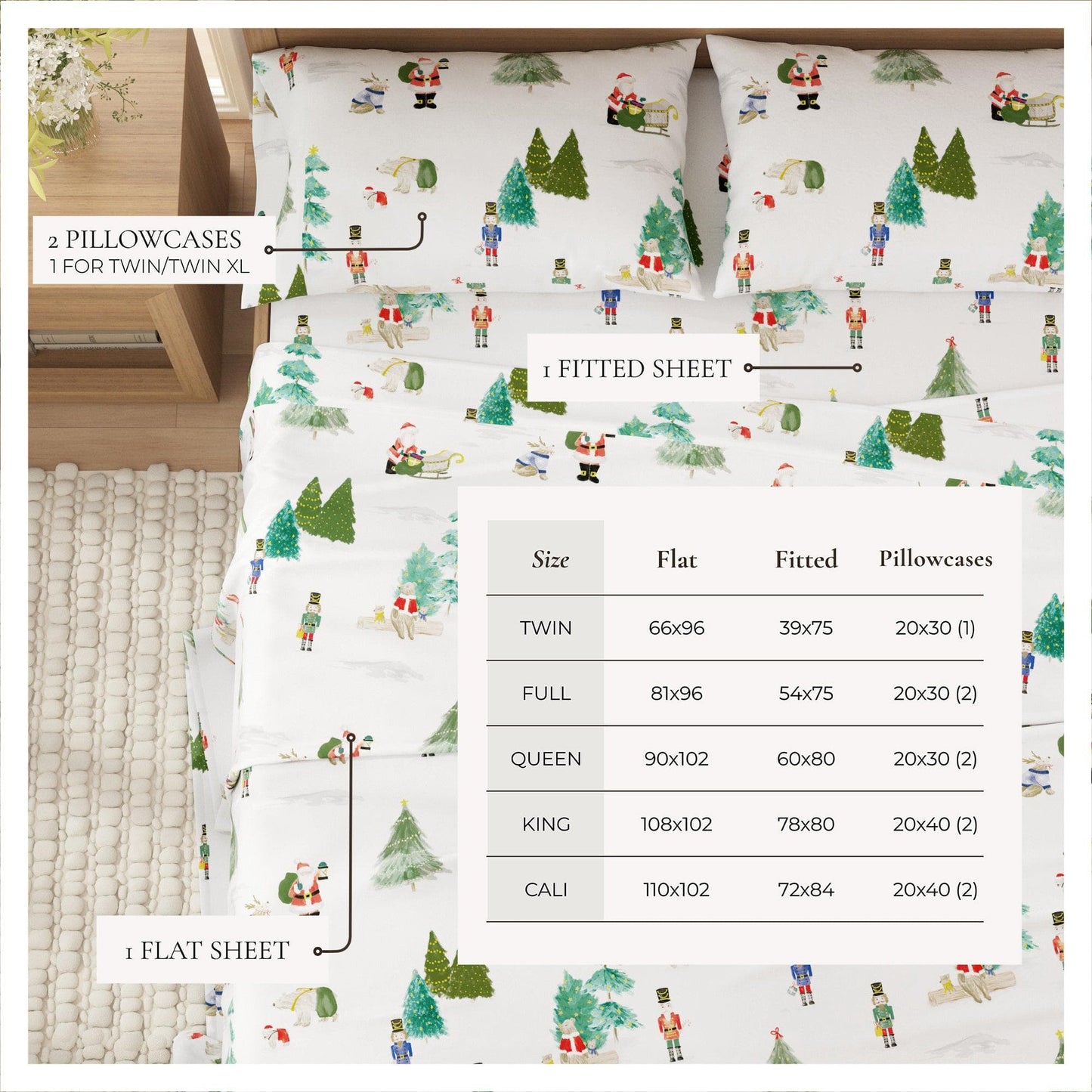 4-Piece Turkish Cotton Flannel Sheet - Fall & Christmas Sheets