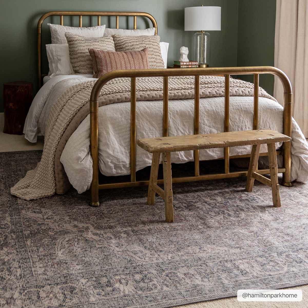 Greenpoint Dusty Blue Washable Rug - Quahog Bay Bedding