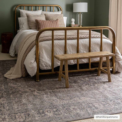 Greenpoint Dusty Blue Washable Rug - Quahog Bay Bedding
