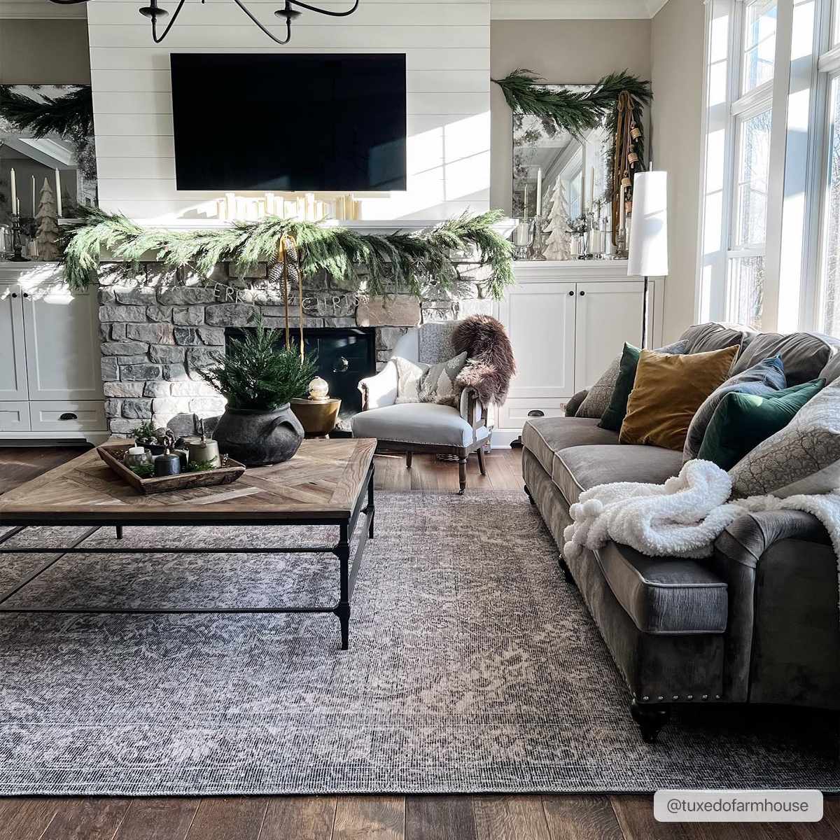 Greenpoint Dusty Blue Washable Rug - Quahog Bay Bedding