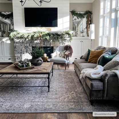 Greenpoint Dusty Blue Washable Rug - Quahog Bay Bedding