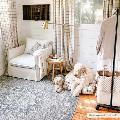 Greenpoint Dusty Blue Washable Rug - Quahog Bay Bedding