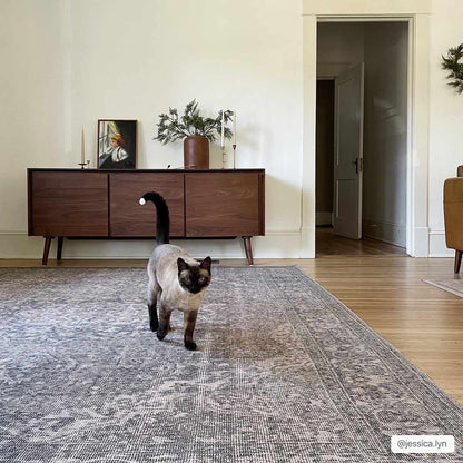 Greenpoint Dusty Blue Washable Rug - Quahog Bay Bedding