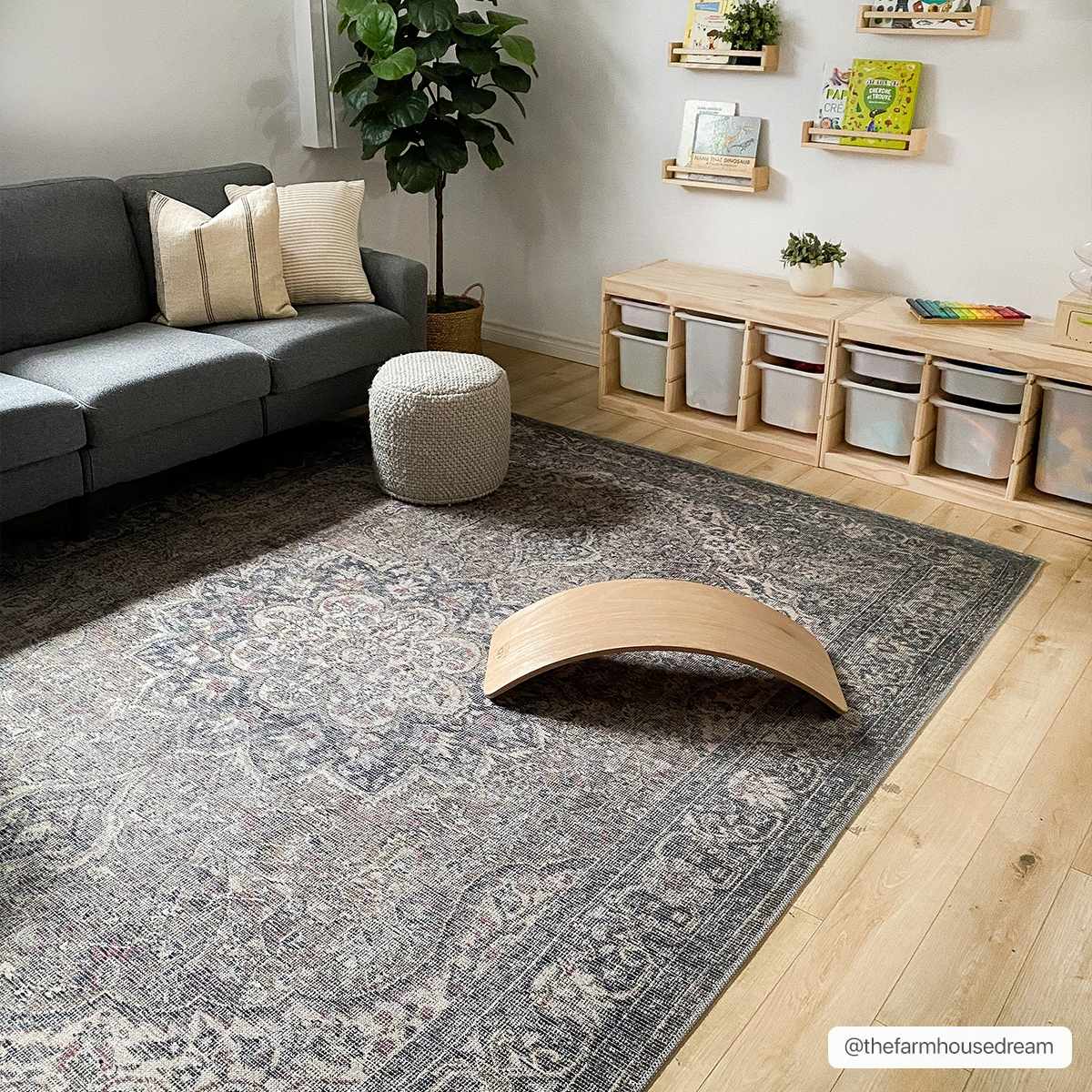 Greenpoint Dusty Blue Washable Rug - Quahog Bay Bedding