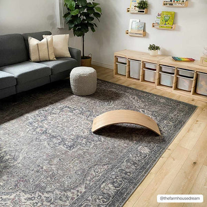 Greenpoint Dusty Blue Washable Rug - Quahog Bay Bedding