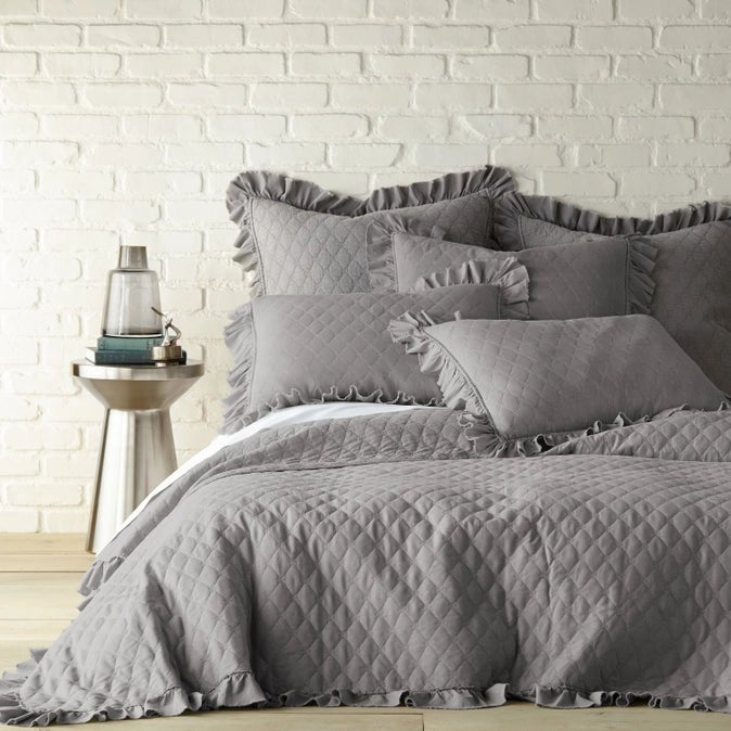 Grey Stonewashed Euro Shams - Set of 2 - Quahog Bay Bedding
