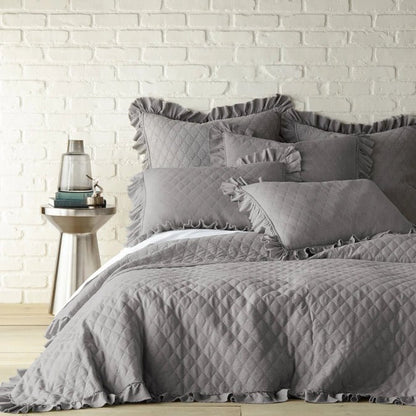 Grey Stonewashed Euro Shams - Set of 2 - Quahog Bay Bedding