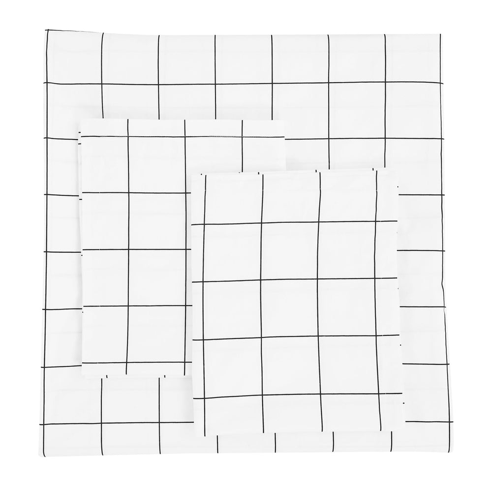 Grid Printed Cotton Percale Duvet Set - Quahog Bay Bedding