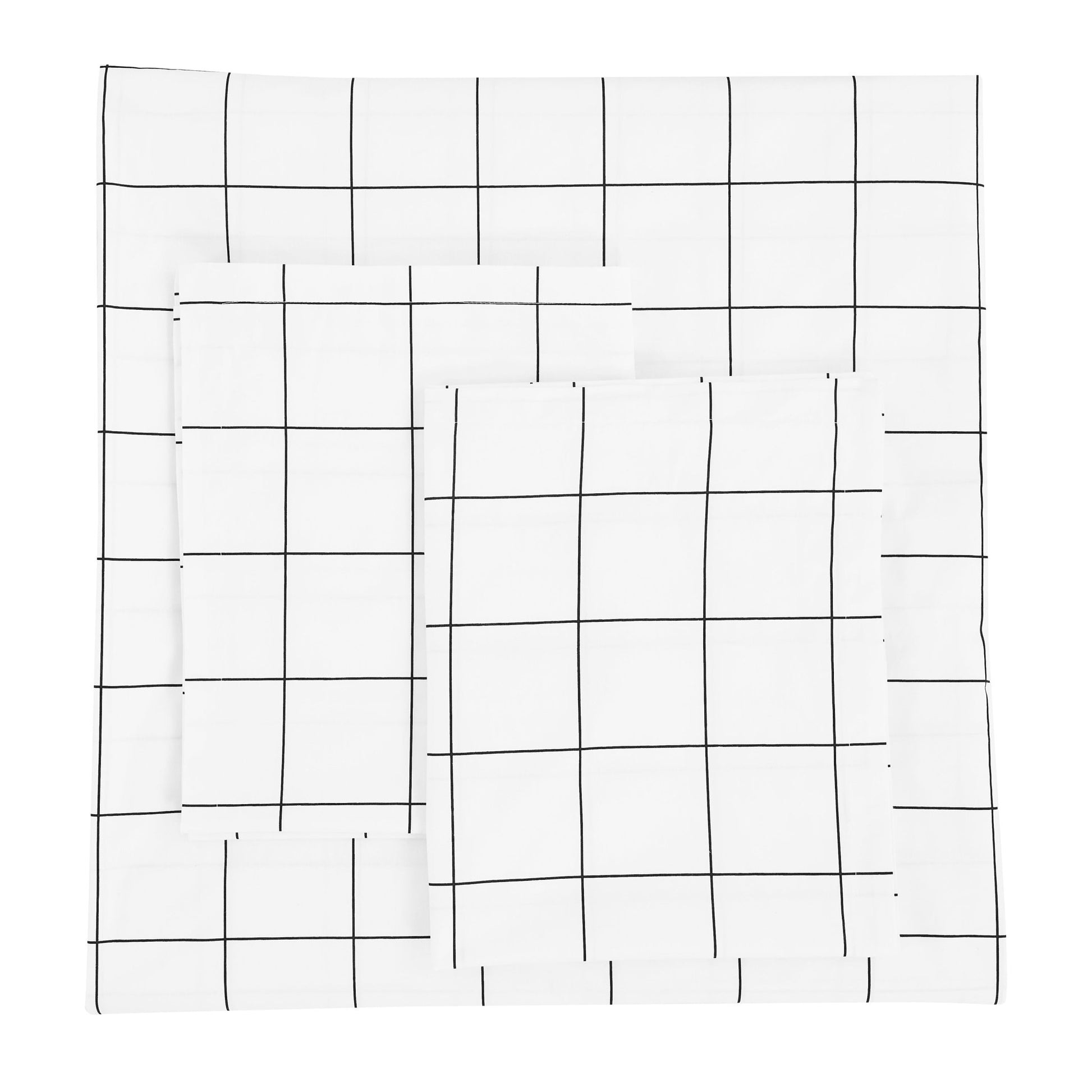Grid Printed Cotton Percale Duvet Set - Quahog Bay Bedding