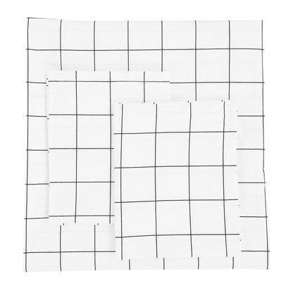 Grid Printed Cotton Percale Duvet Set - Quahog Bay Bedding