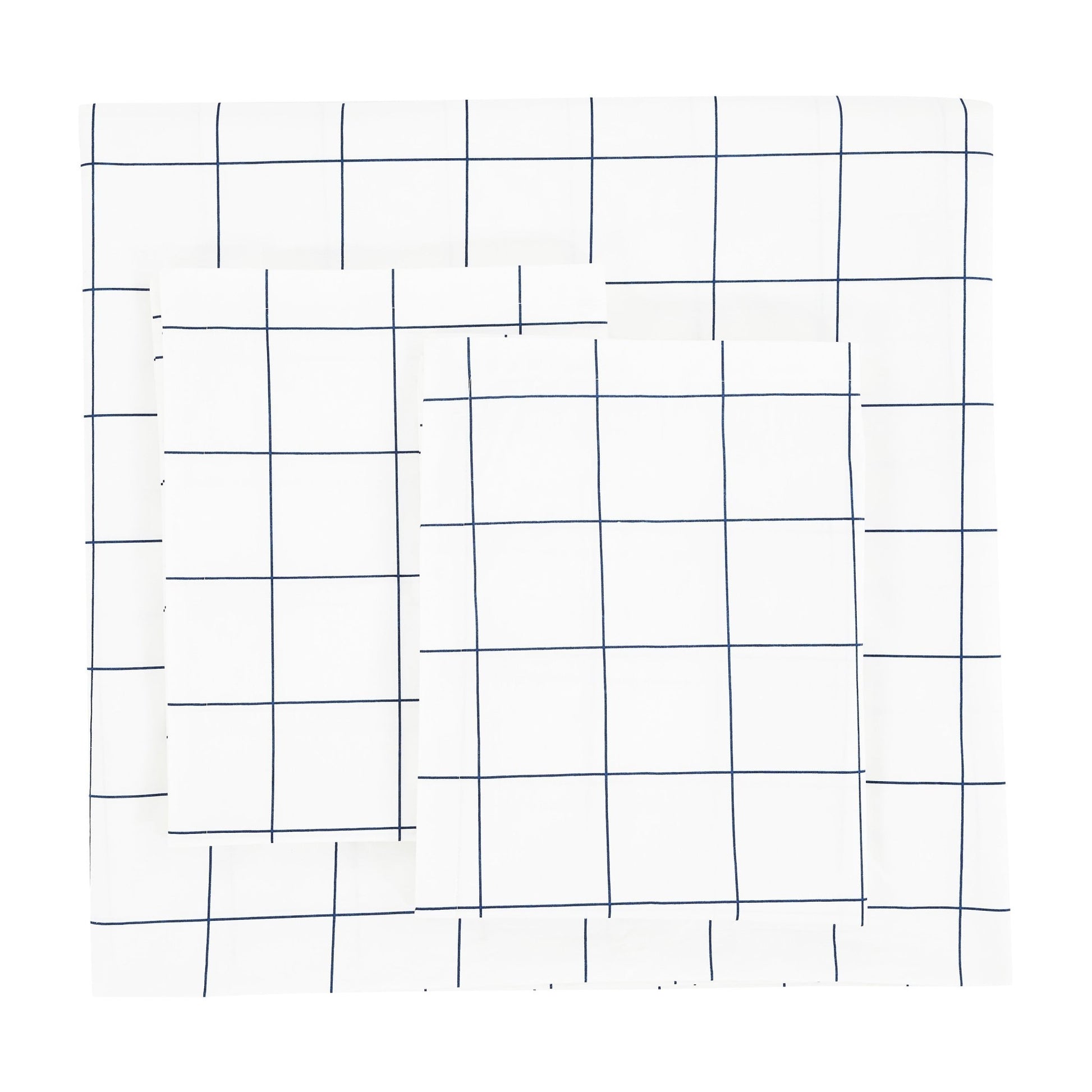 Grid Printed Cotton Percale Duvet Set - Quahog Bay Bedding