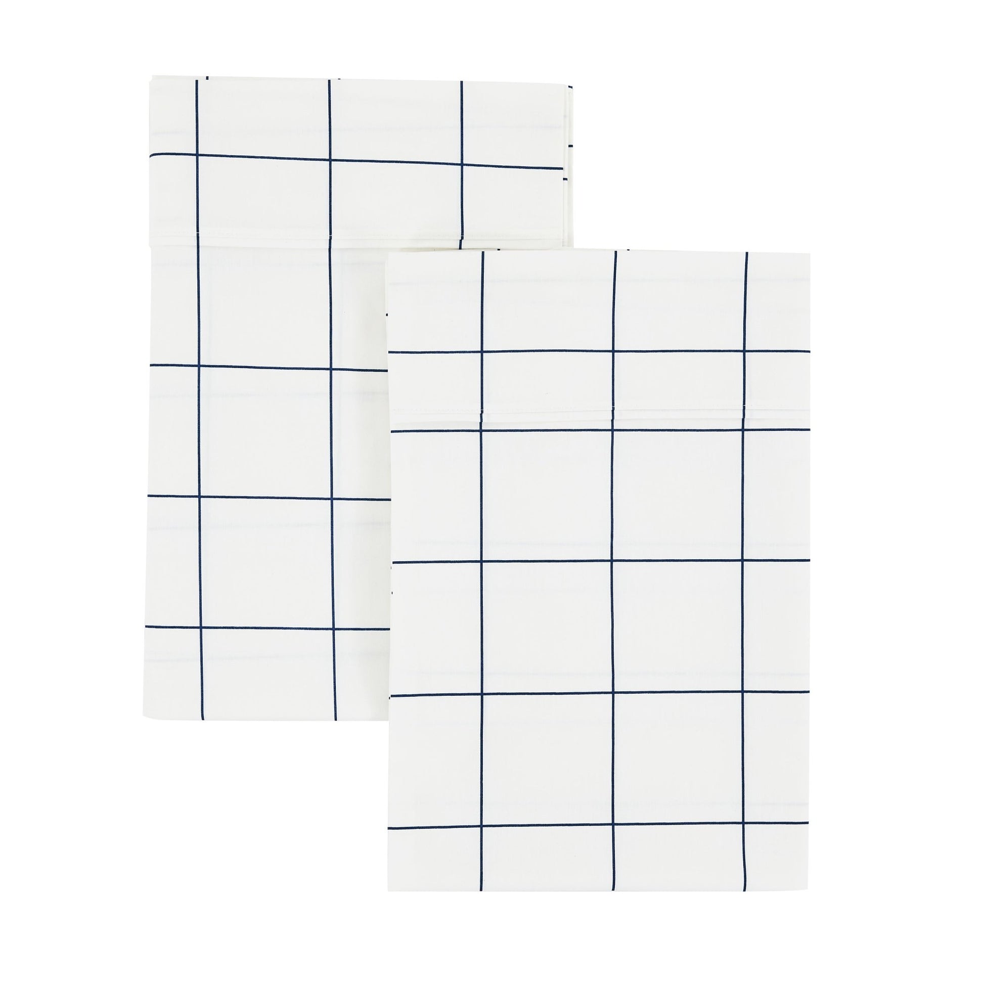 Grid Printed Cotton Percale Pillowcases - Quahog Bay Bedding