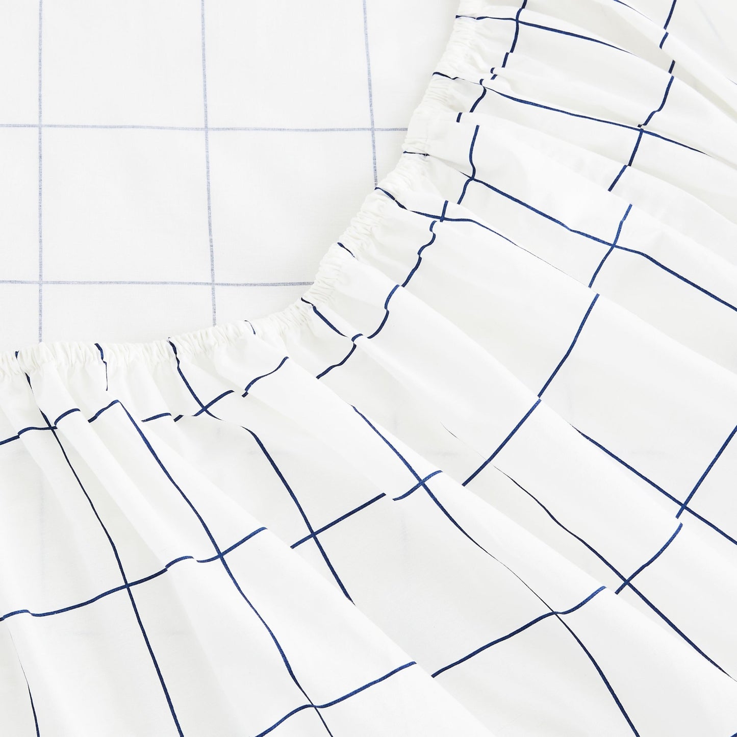 Grid Printed Cotton Percale Sheet Set - Quahog Bay Bedding