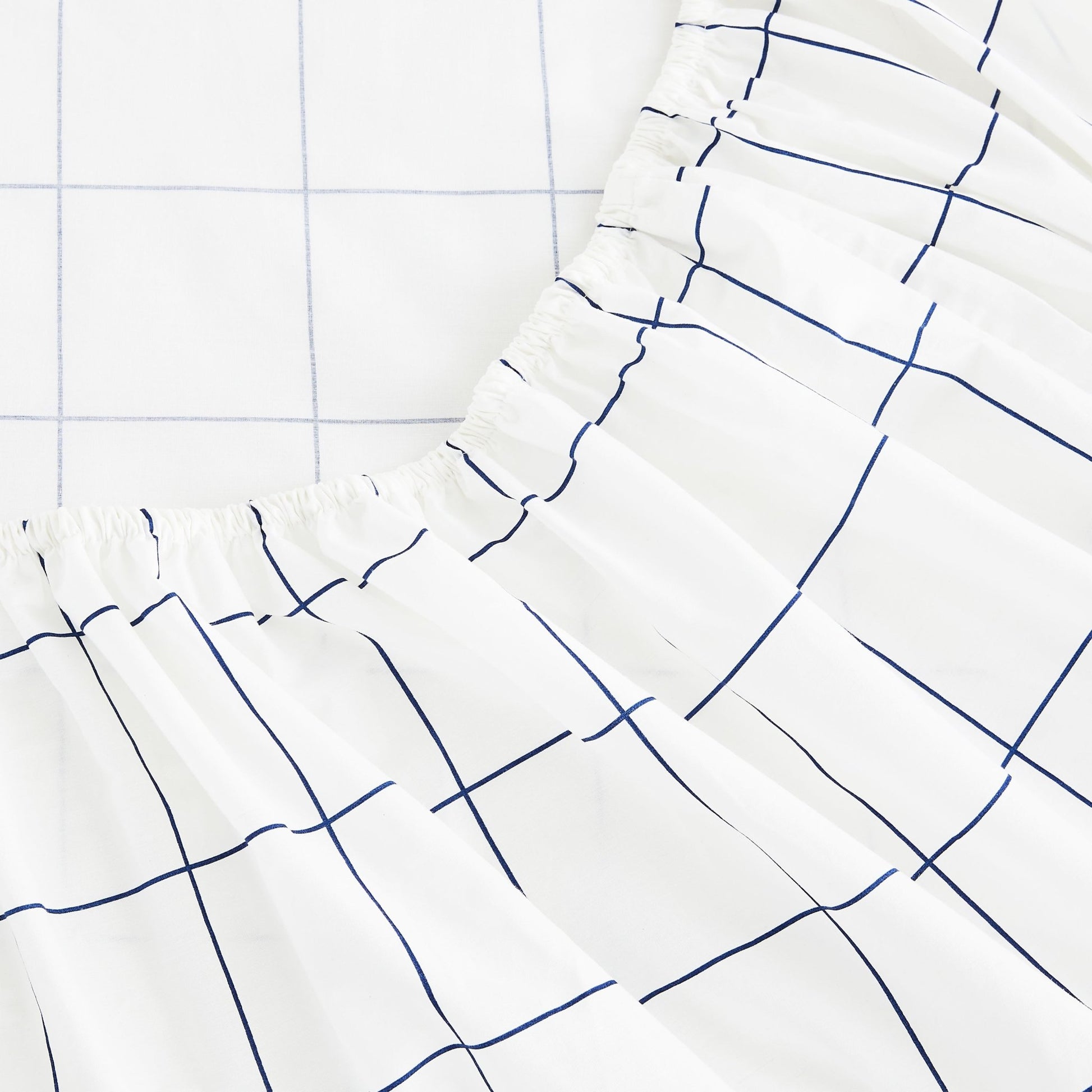 Grid Printed Cotton Percale Sheet Set - Quahog Bay Bedding