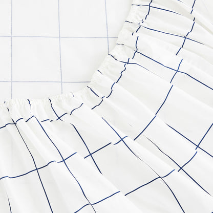 Grid Printed Cotton Percale Sheet Set - Quahog Bay Bedding