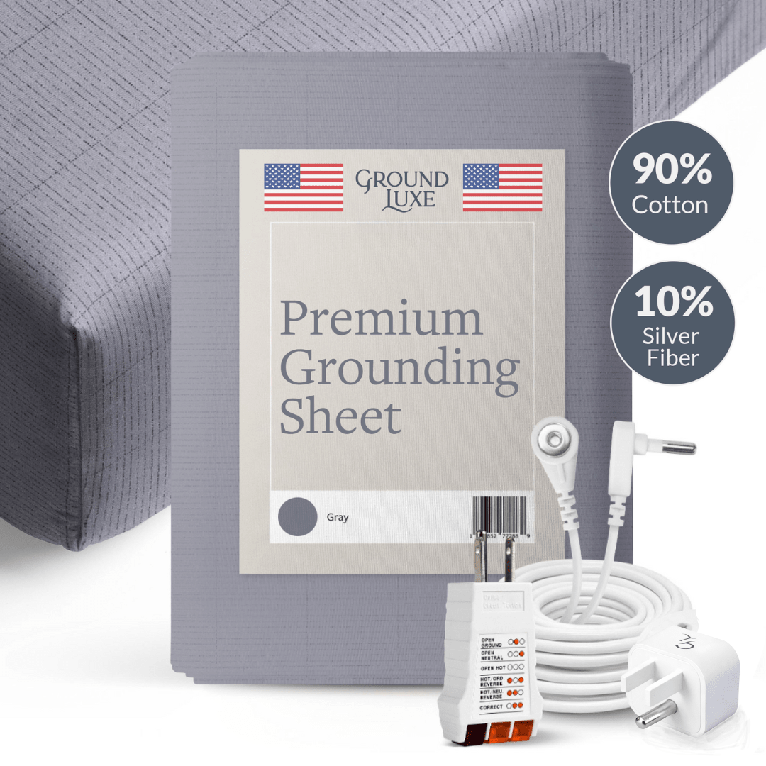 GroundLuxe Fitted Grounding Sheet | 18" Deep Pocket, Organic Cotton, US - Sewn - Quahog Bay Bedding