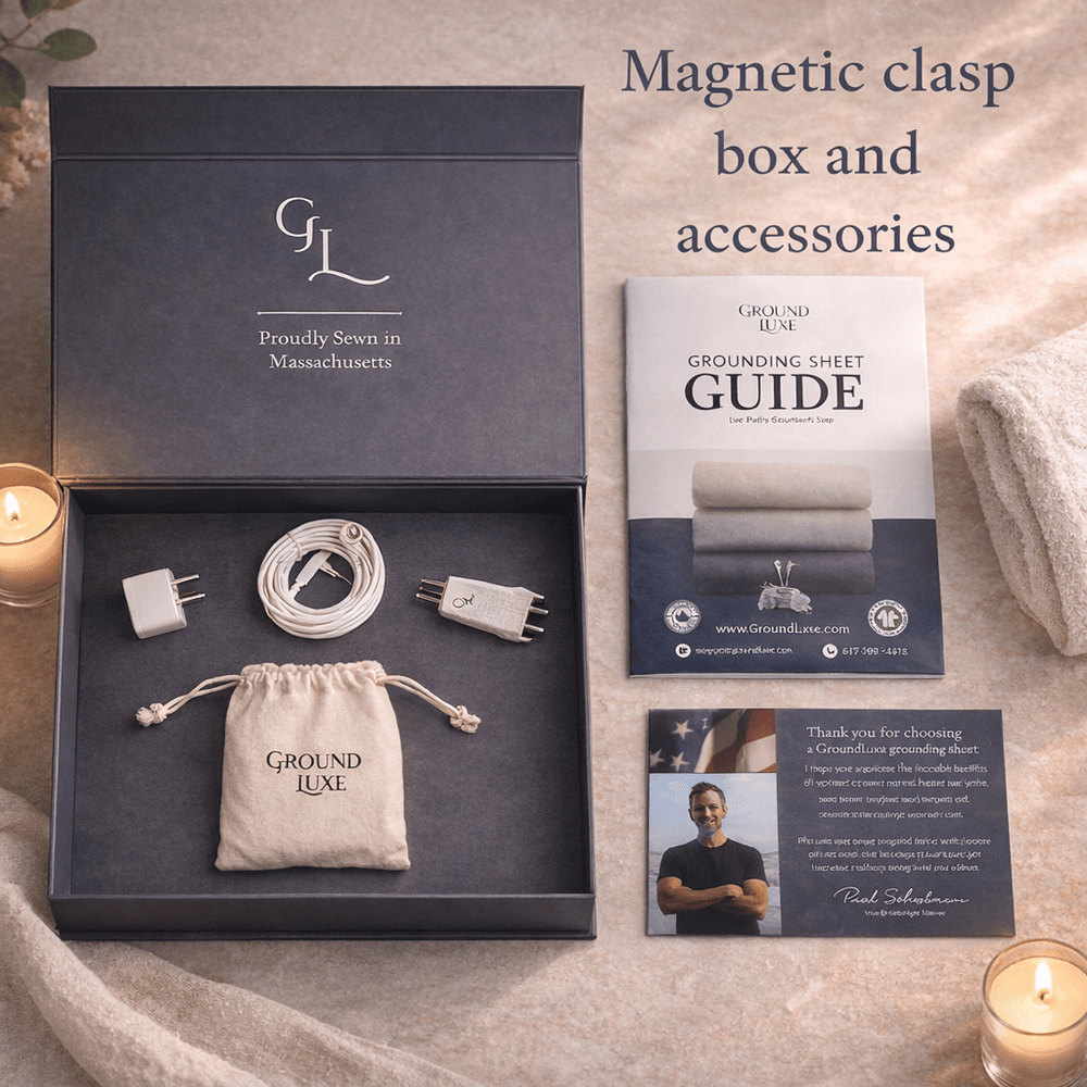 GroundLuxe Fitted Grounding Sheet | 18" Deep Pocket, Organic Cotton, US - Sewn - Quahog Bay Bedding