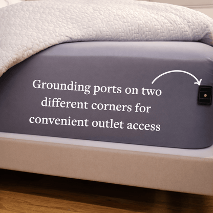 GroundLuxe Fitted Grounding Sheet | 18" Deep Pocket, Organic Cotton, US - Sewn - Quahog Bay Bedding