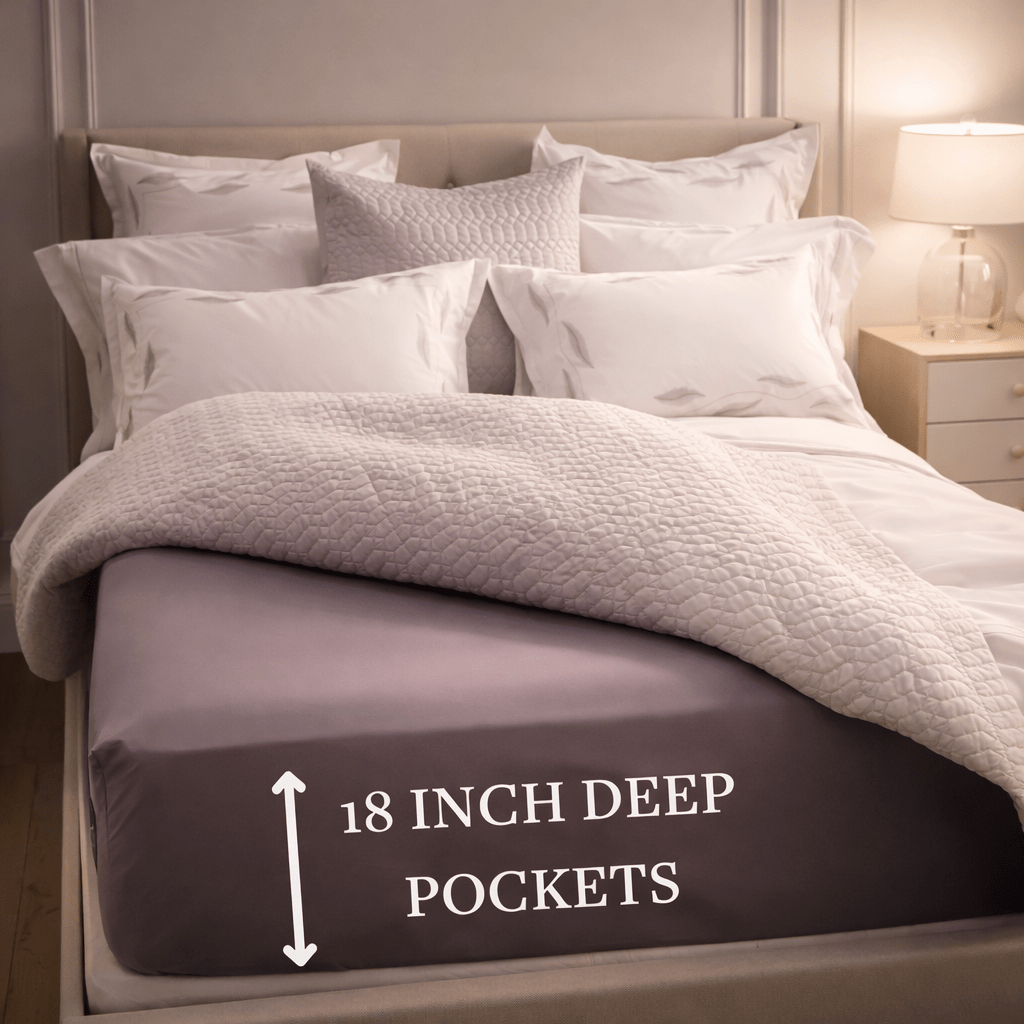 GroundLuxe Fitted Grounding Sheet | 18" Deep Pocket, Organic Cotton, US - Sewn - Quahog Bay Bedding
