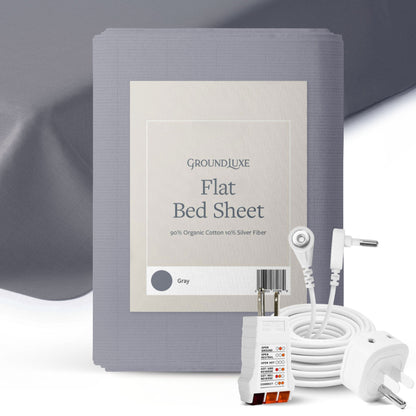 GroundLuxe Flat Grounding Sheet | 400TC Organic Cotton, Universal Fit - Quahog Bay Bedding