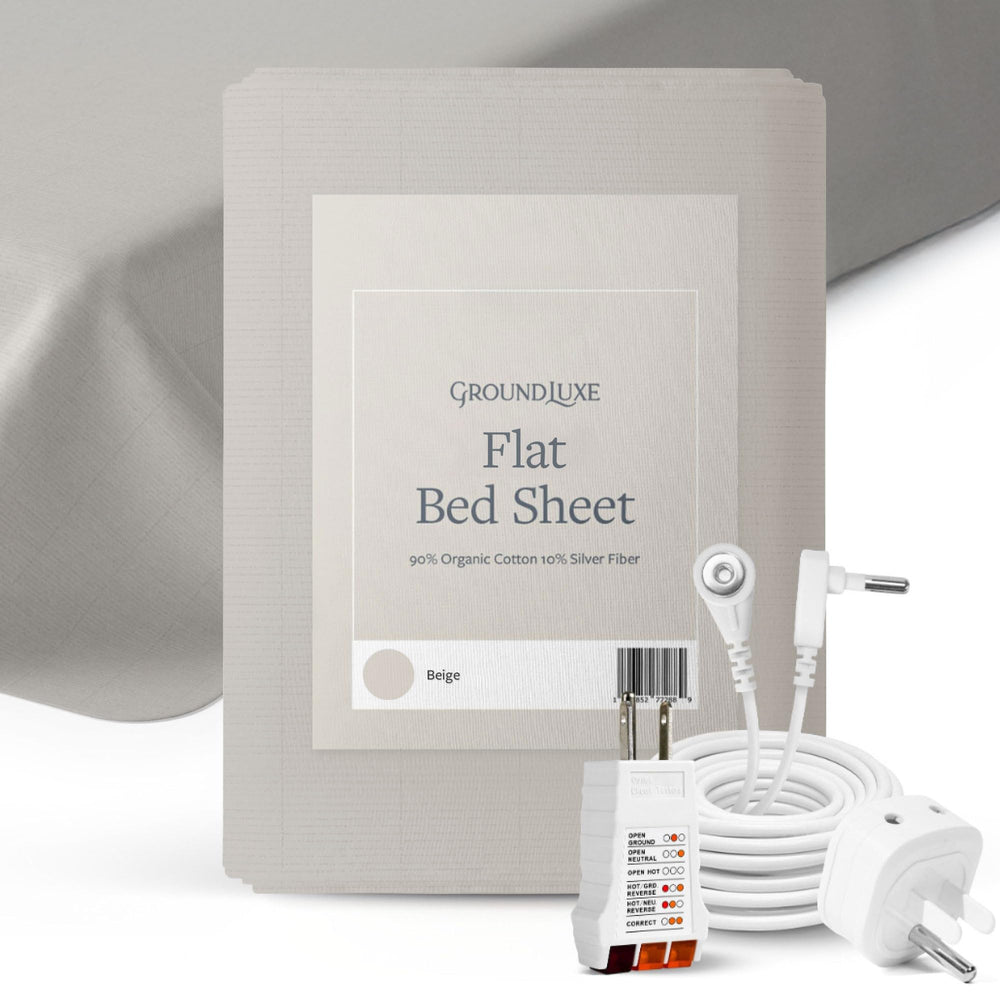 GroundLuxe Flat Grounding Sheet | 400TC Organic Cotton, Universal Fit - Quahog Bay Bedding