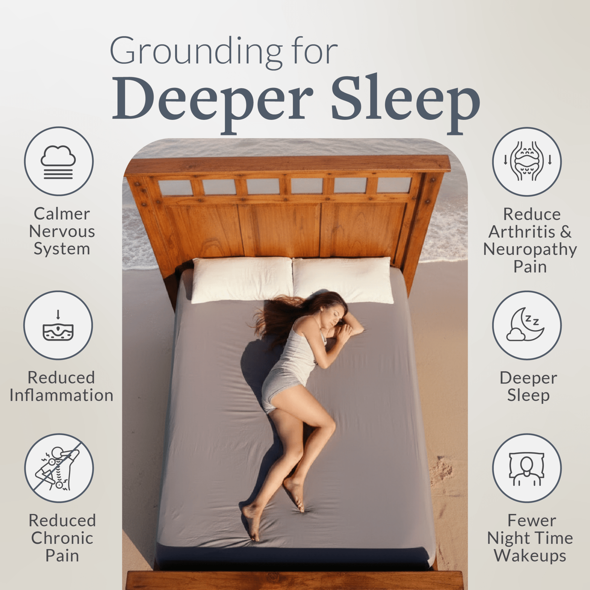 GroundLuxe Flat Grounding Sheet | 400TC Organic Cotton, Universal Fit - Quahog Bay Bedding