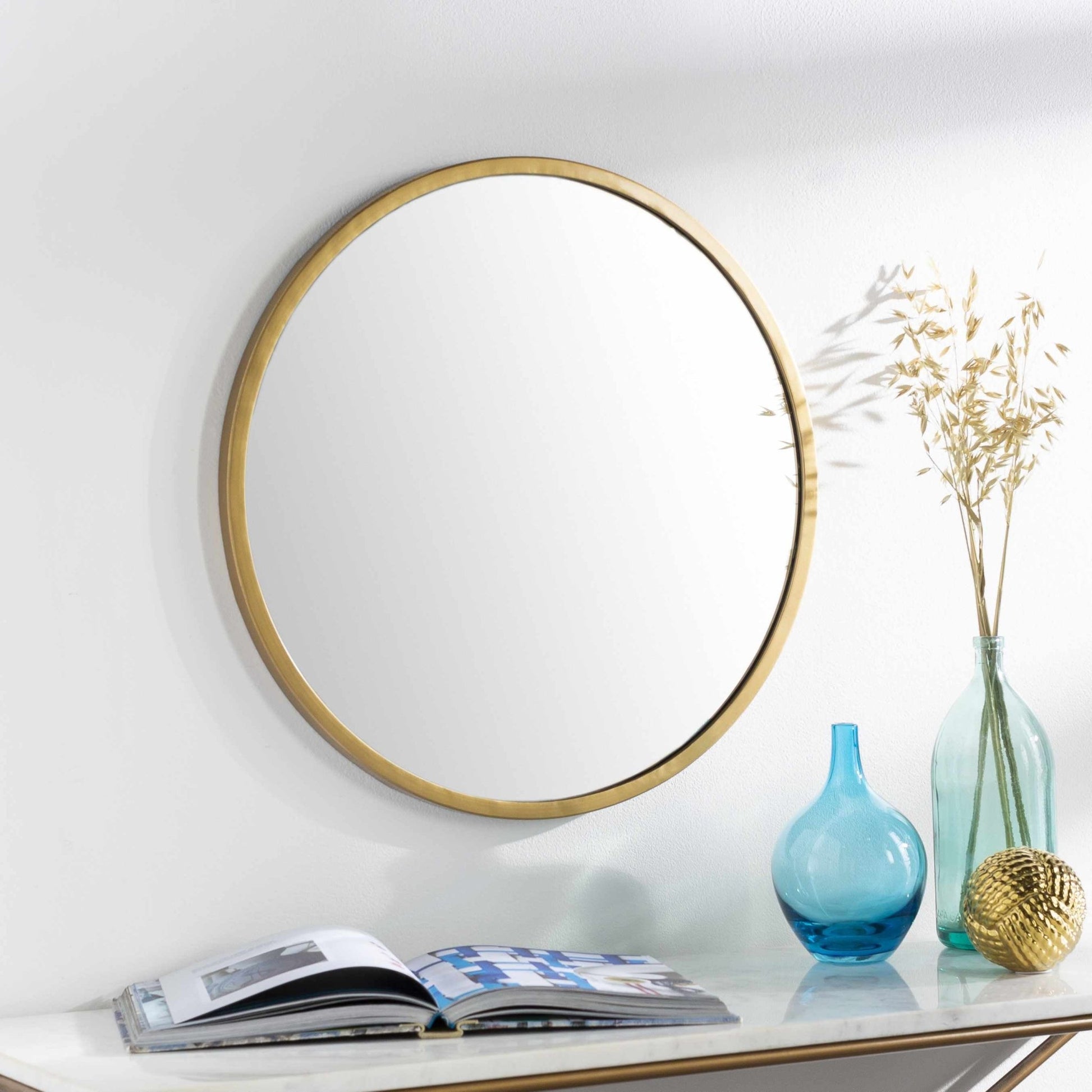 Guindarohan Gold Frame Round Mirror - Quahog Bay Bedding