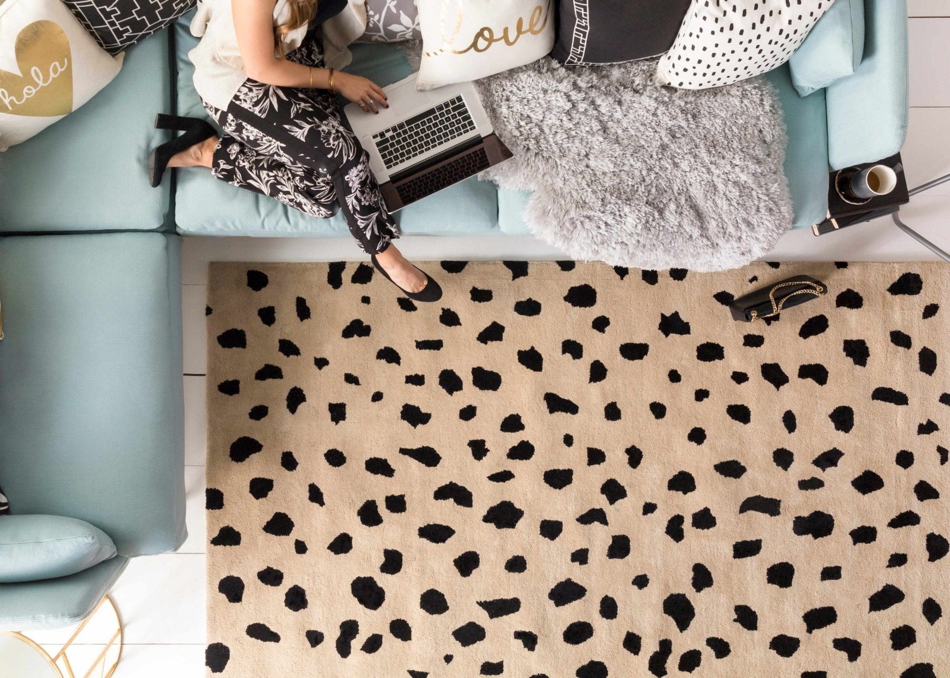 Guiseley Dalmatian Wool Area Rug - Quahog Bay Bedding