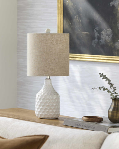 Gulmarrad Textured Ivory Ceramic Table Lamp - Quahog Bay Bedding