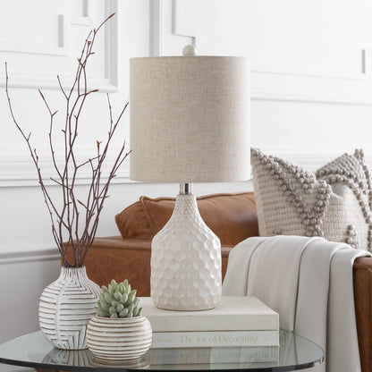 Gulmarrad Textured Ivory Ceramic Table Lamp - Quahog Bay Bedding