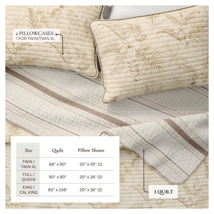 Floral Printed Cotton Quilt Set - Mendocino Collection