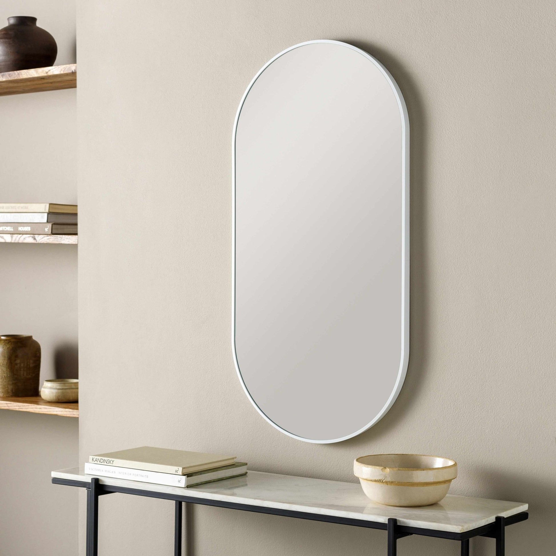 Hagenburg White Iron Frame Mirror - Quahog Bay Bedding