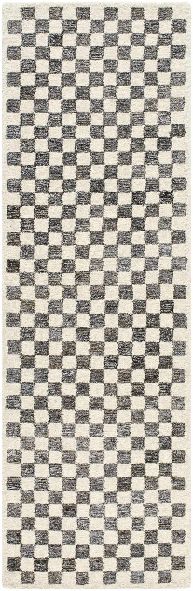 Halen Taupe Checkered Area Rug - Quahog Bay Bedding