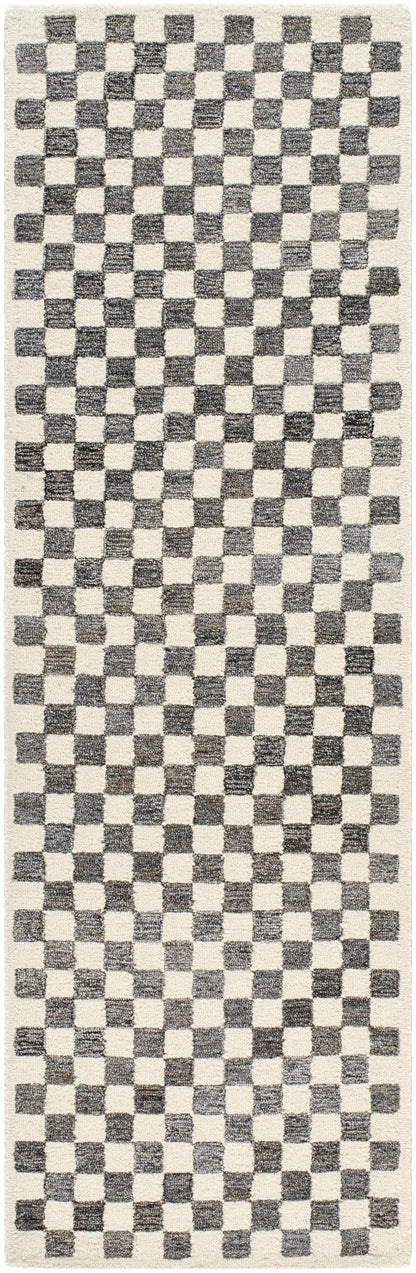 Halen Taupe Checkered Area Rug - Quahog Bay Bedding