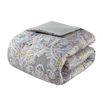 Hallie 6-Piece Cotton Damask Comforter Set | Grey - Quahog Bay Bedding