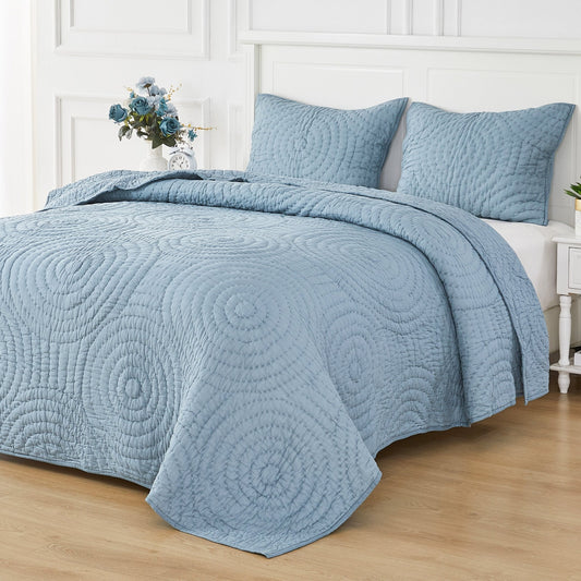 Halo Cotton Voile Hand Stitched Quilt Set - Quahog Bay Bedding