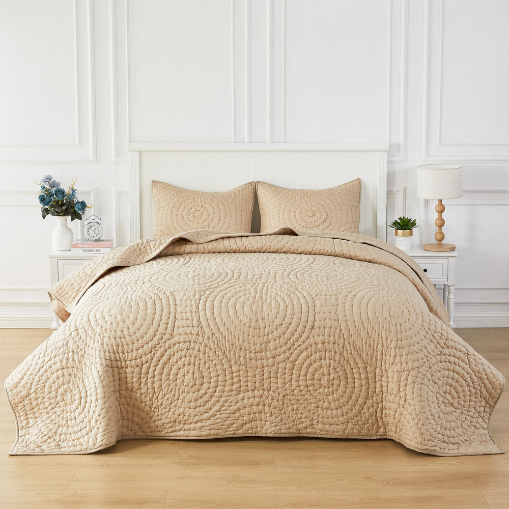 Halo Cotton Voile Hand Stitched Quilt Set - Quahog Bay Bedding