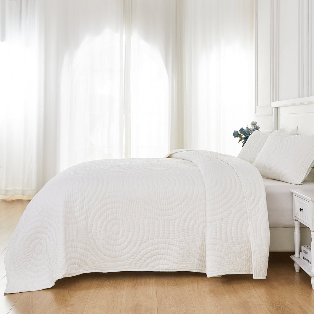 Halo Cotton Voile Hand Stitched Quilt Set - Quahog Bay Bedding