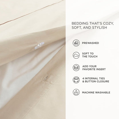 Hampton Double Flange Embroidered Contrast Edge Duvet Cover Set - Quahog Bay Bedding