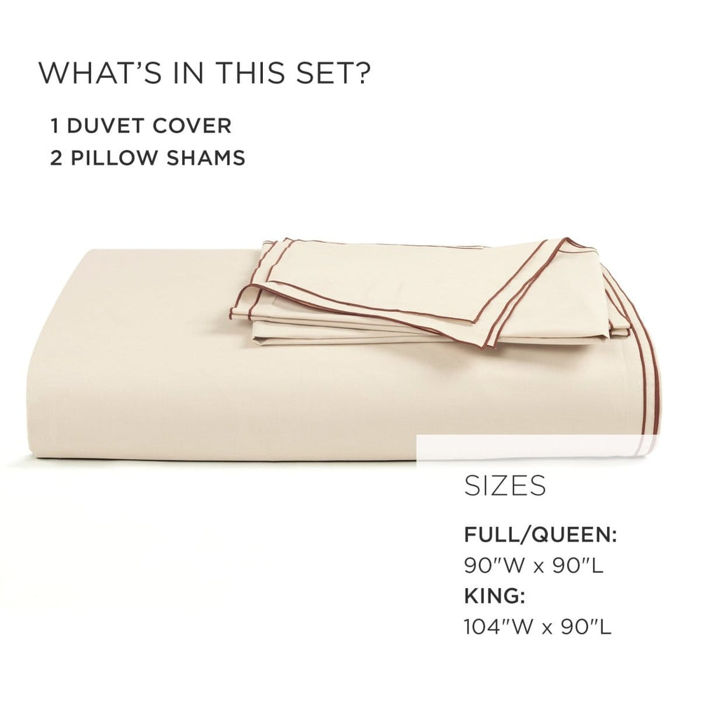 Hampton Double Flange Embroidered Contrast Edge Duvet Cover Set - Quahog Bay Bedding
