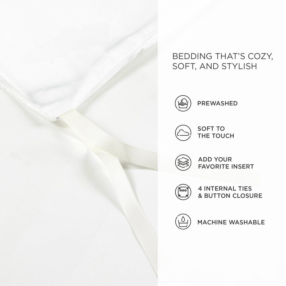 Hampton Double Flange Embroidered Contrast Edge Duvet Cover Set - Quahog Bay Bedding