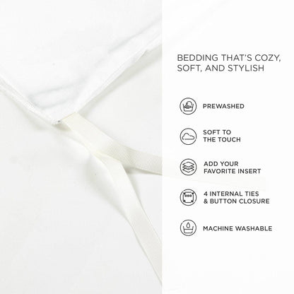 Hampton Double Flange Embroidered Contrast Edge Duvet Cover Set - Quahog Bay Bedding
