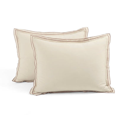 Hampton Double Flange Embroidered Contrast Edge Duvet Cover Set - Quahog Bay Bedding