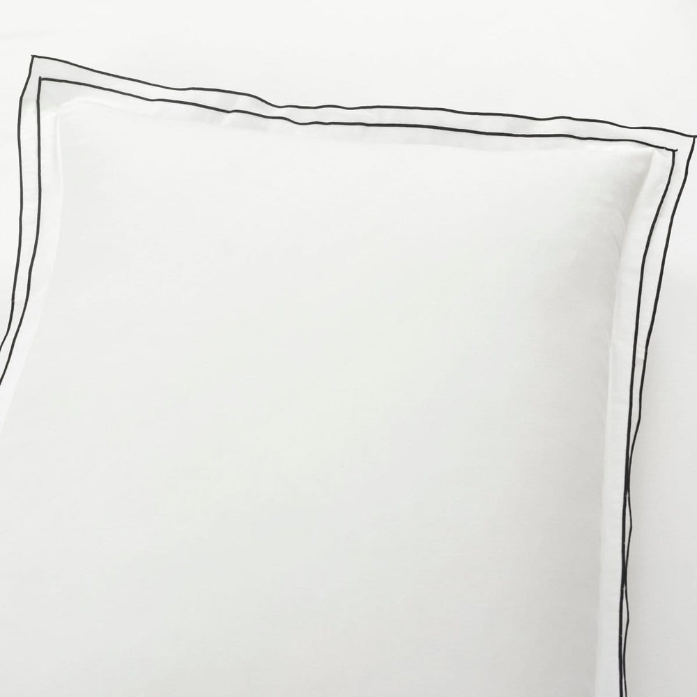 Hampton Double Flange Embroidered Contrast Edge Duvet Cover Set - Quahog Bay Bedding