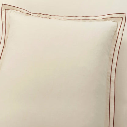 Hampton Double Flange Embroidered Contrast Edge Duvet Cover Set - Quahog Bay Bedding