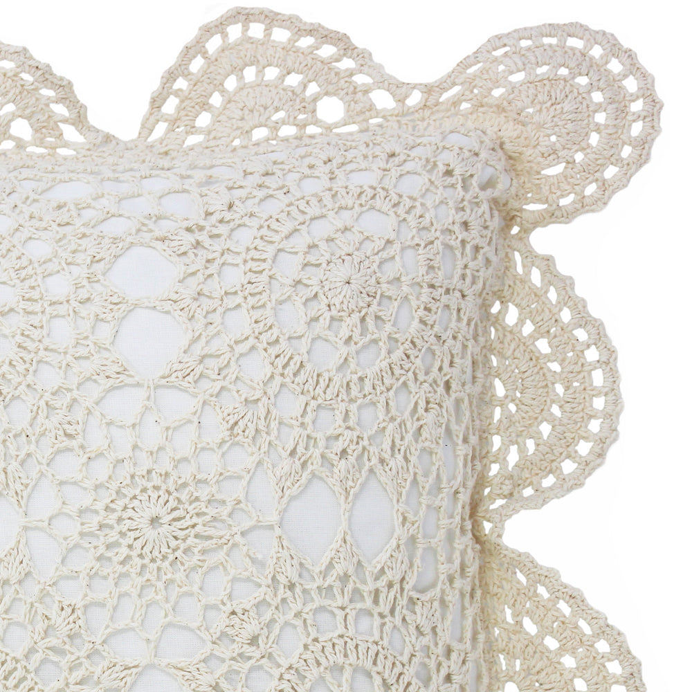 Hand Made Crochet Cotton Boudoir Pillow - Quahog Bay Bedding